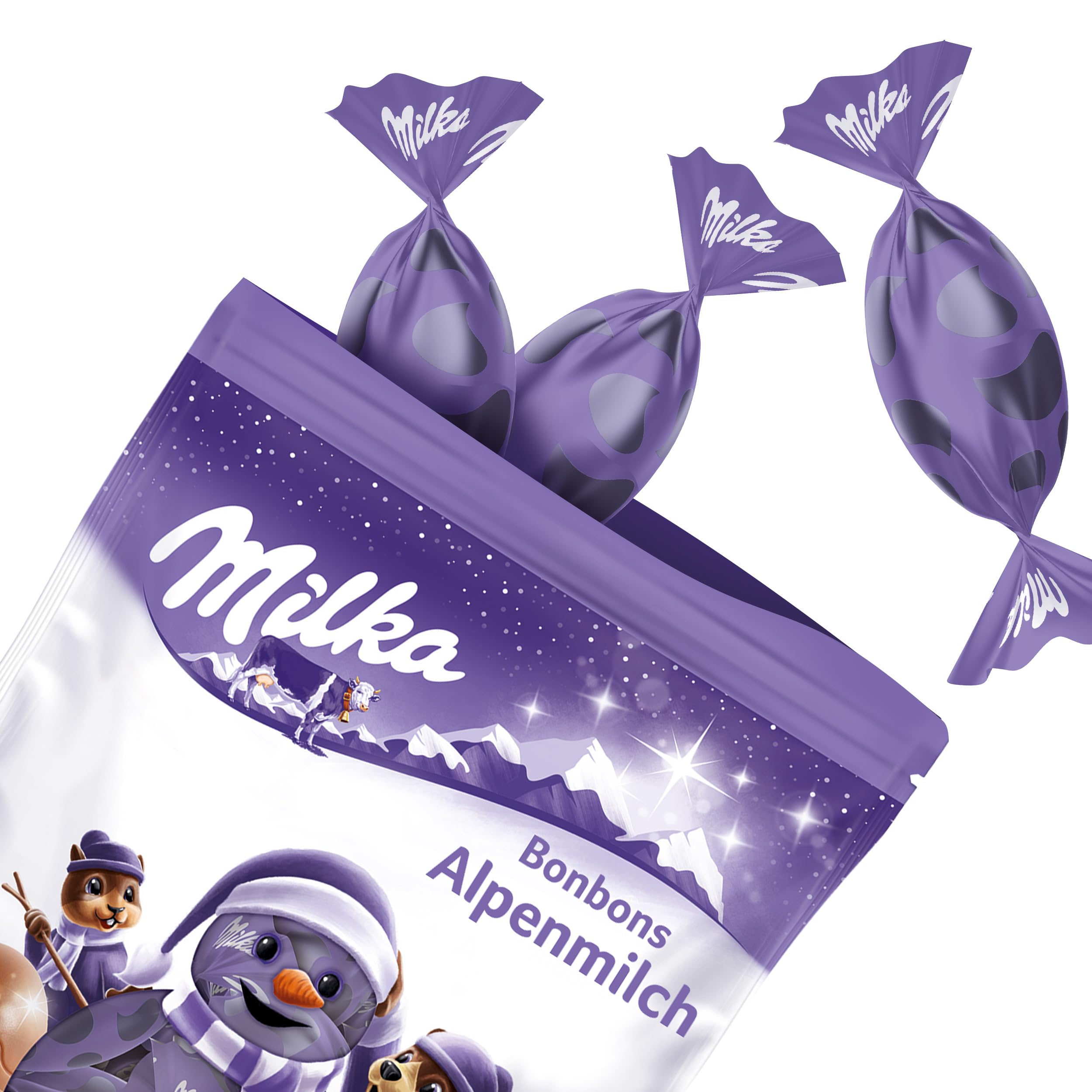 Milka Weihnachtskugeln – Alpenmilch Schokolade – einzeln verpackte Bonbons für die Weihnachtszeit – 86g | Sorgt für festliche Genussmomente bei Weihnachtsfeiern, Besuchen und gemütlichen Abenden