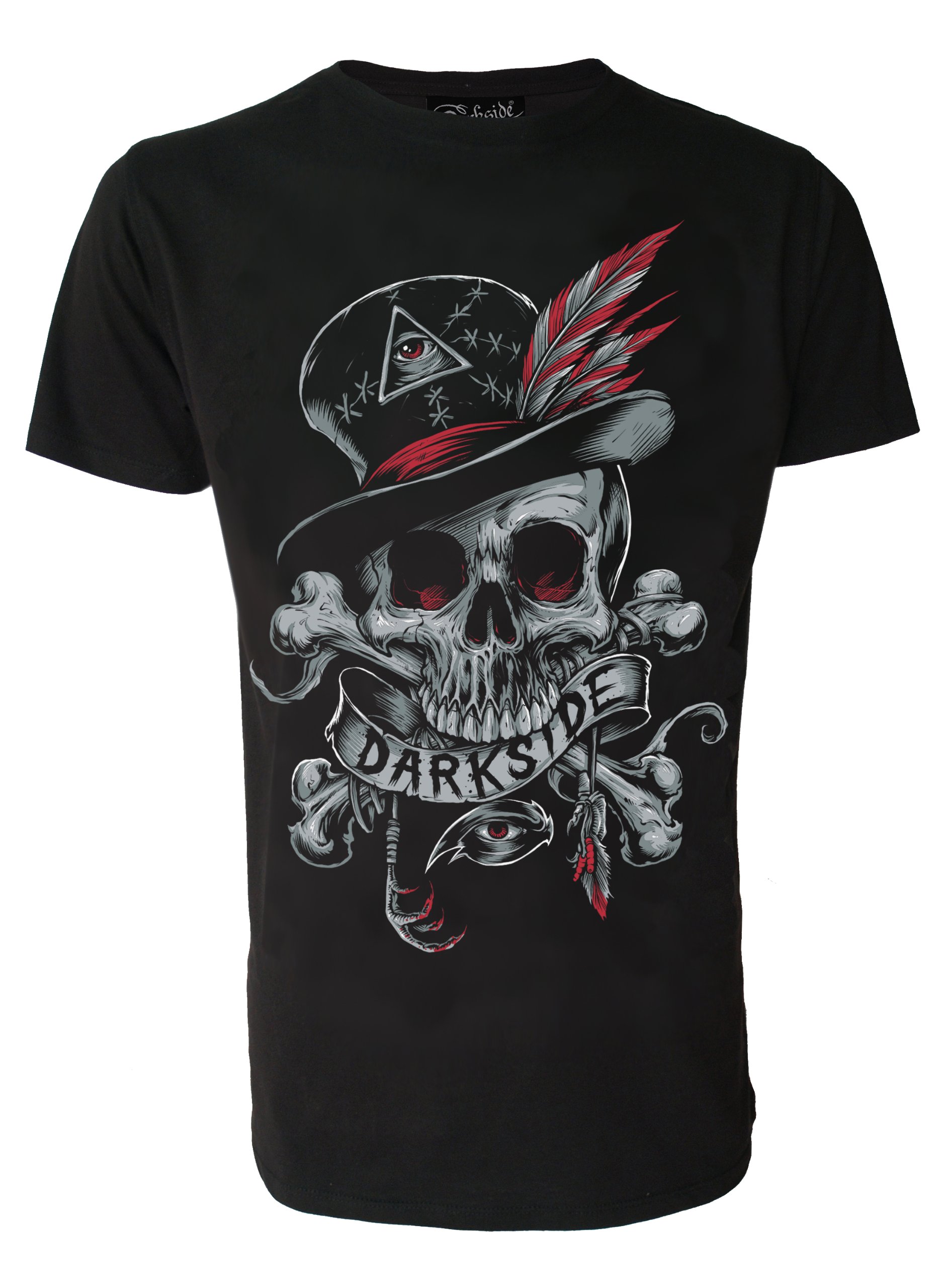 Darkside Clothing Men's Black Original Darkside Voodoo Skull T Shirt Small