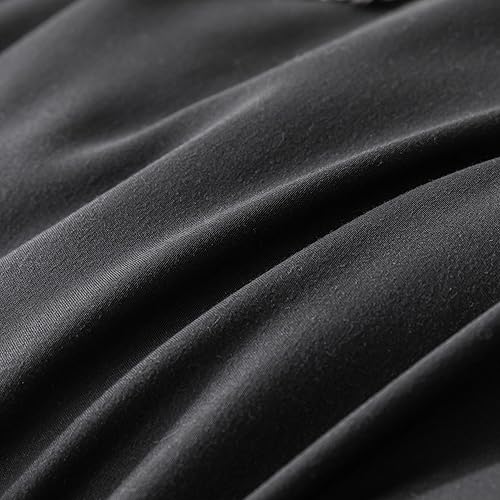 Miniatura 3 de JANZAA Juego de edredón negro de 5 piezas para cama individual en una bolsa, juego de edredón con sábanas de microfibra y funda de almohada