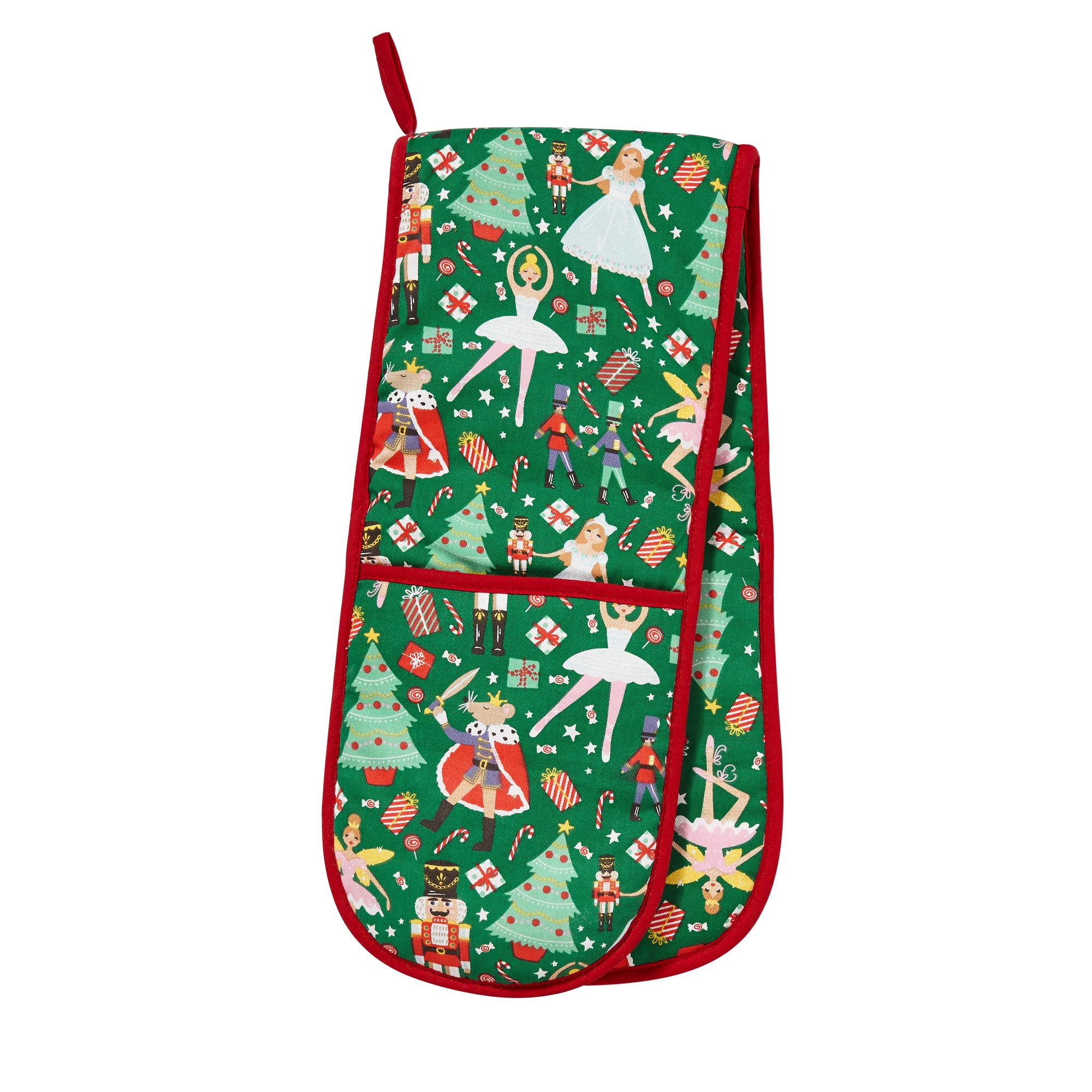 Ulster Weavers Multicolor Double Oven Glove - Nutcracker - Christmas (100% Cotton Outer; 100% Polyester Wadding; Ce Marked, Green)
