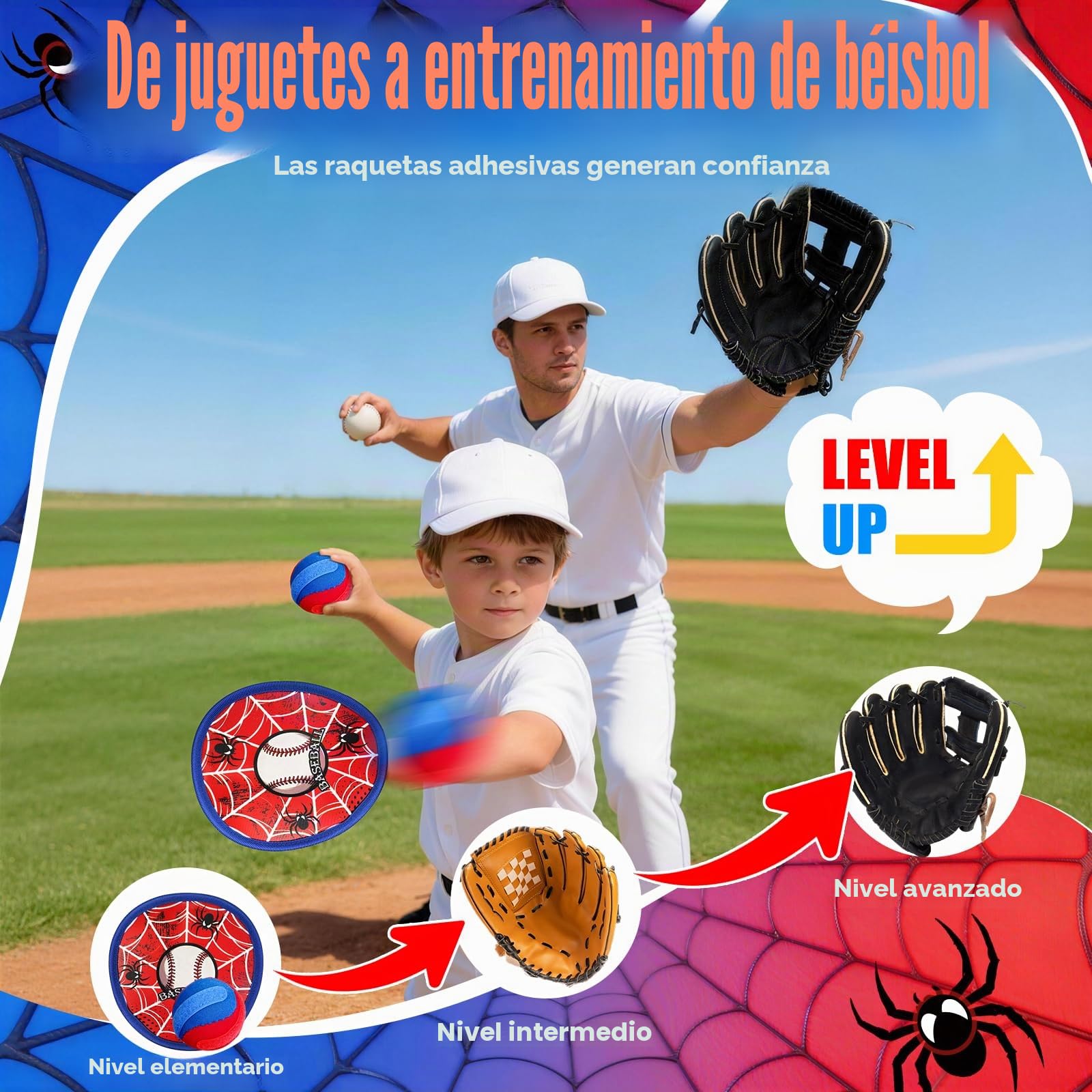 HaoVrisn Juguetes niños de Lanzar y Atrapar, Juegos Exterior Niños con Pelotas Autoadhesivas, Ideal Juegos para Piscina y Juguete de Playa, Perfecto Regalo Niño 3-12 Años