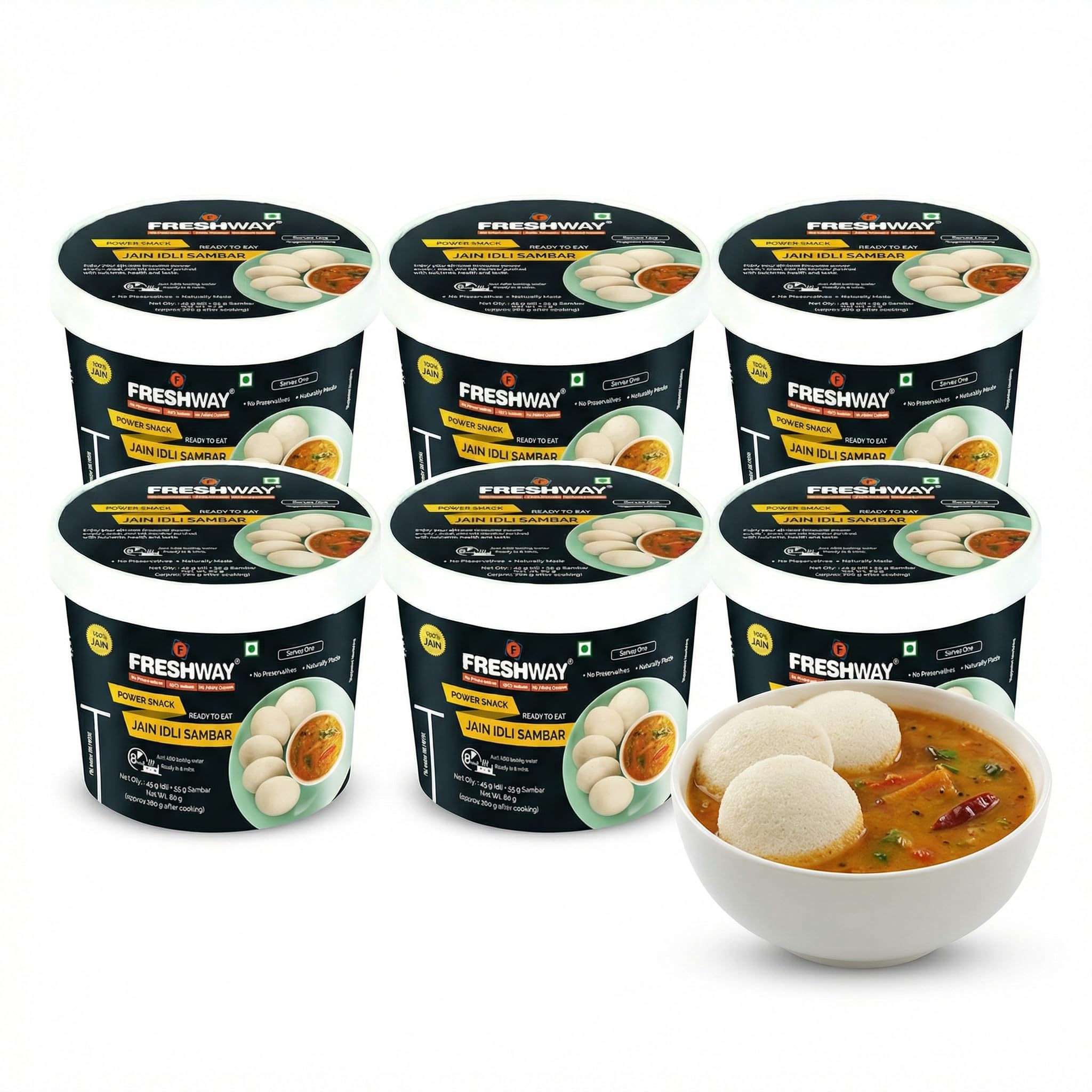 Freshway Ready to Eat Jain Idli Sambar | Nutritious and Convenient Power Snack100% Jain Recipe No Preservatives Pack of 6-picture-11