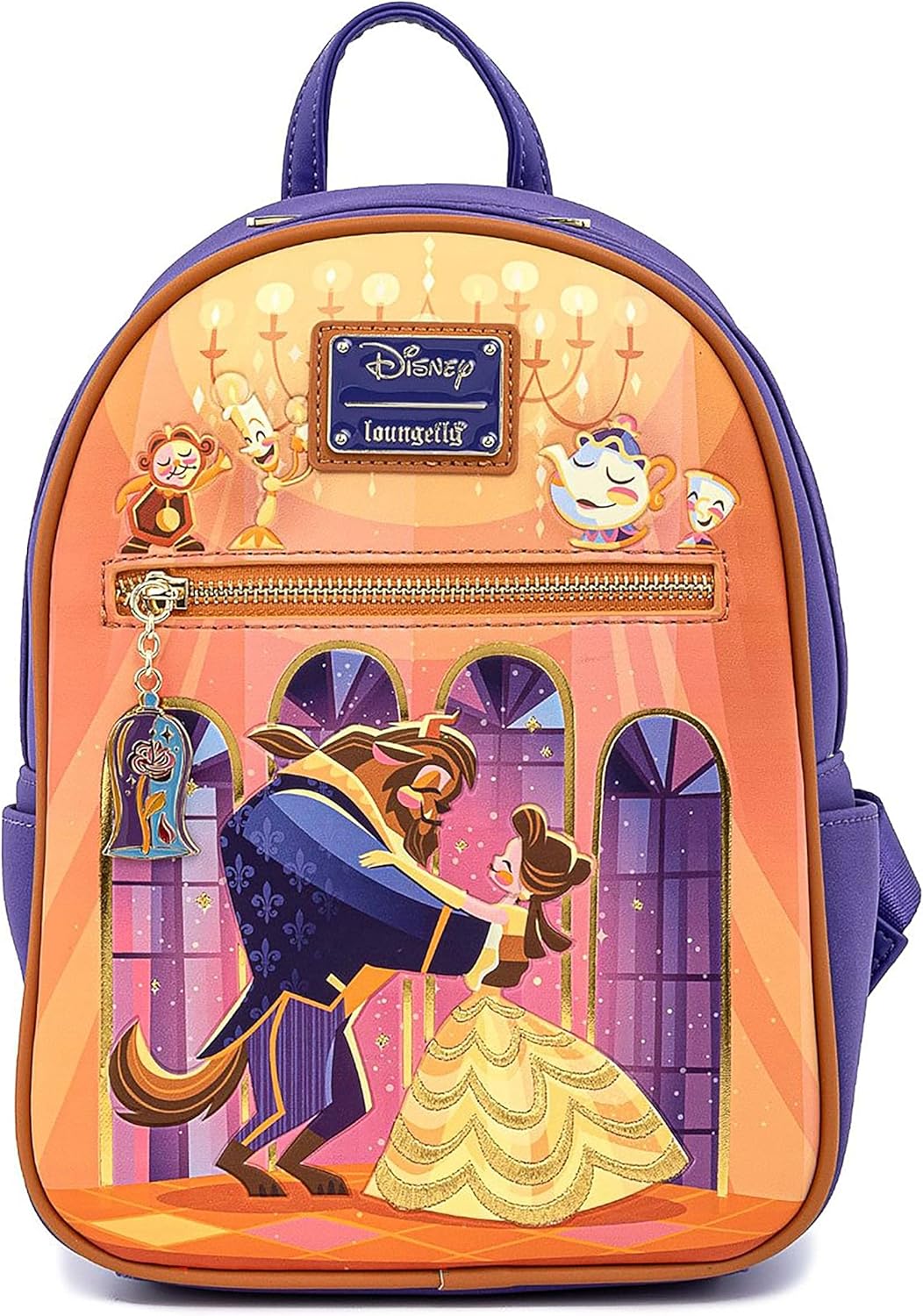 Loungefly Disney Beauty and the Beast Ballroom Scene Womens Double Strap Shoulder Bag Purse, One Size, Multi