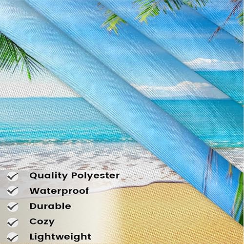 Miniatura 3 de KOBLEN Beach Palm Print 3 Pack Server Aprons with 3 Pocket Waterproof Womens Half Waist Aprons for Cooking Dishwashing Kitchen Gardening Salon