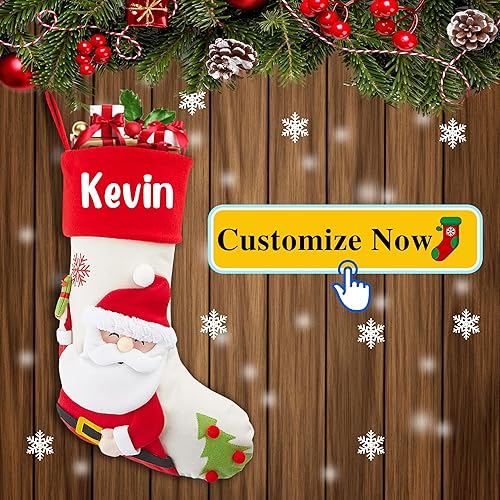 Miniatura 6 de Calcetín de Navidad personalizado con nombre, medias de Navidad personalizadas, regalos de decoración de Navidad personalizados para familiares y