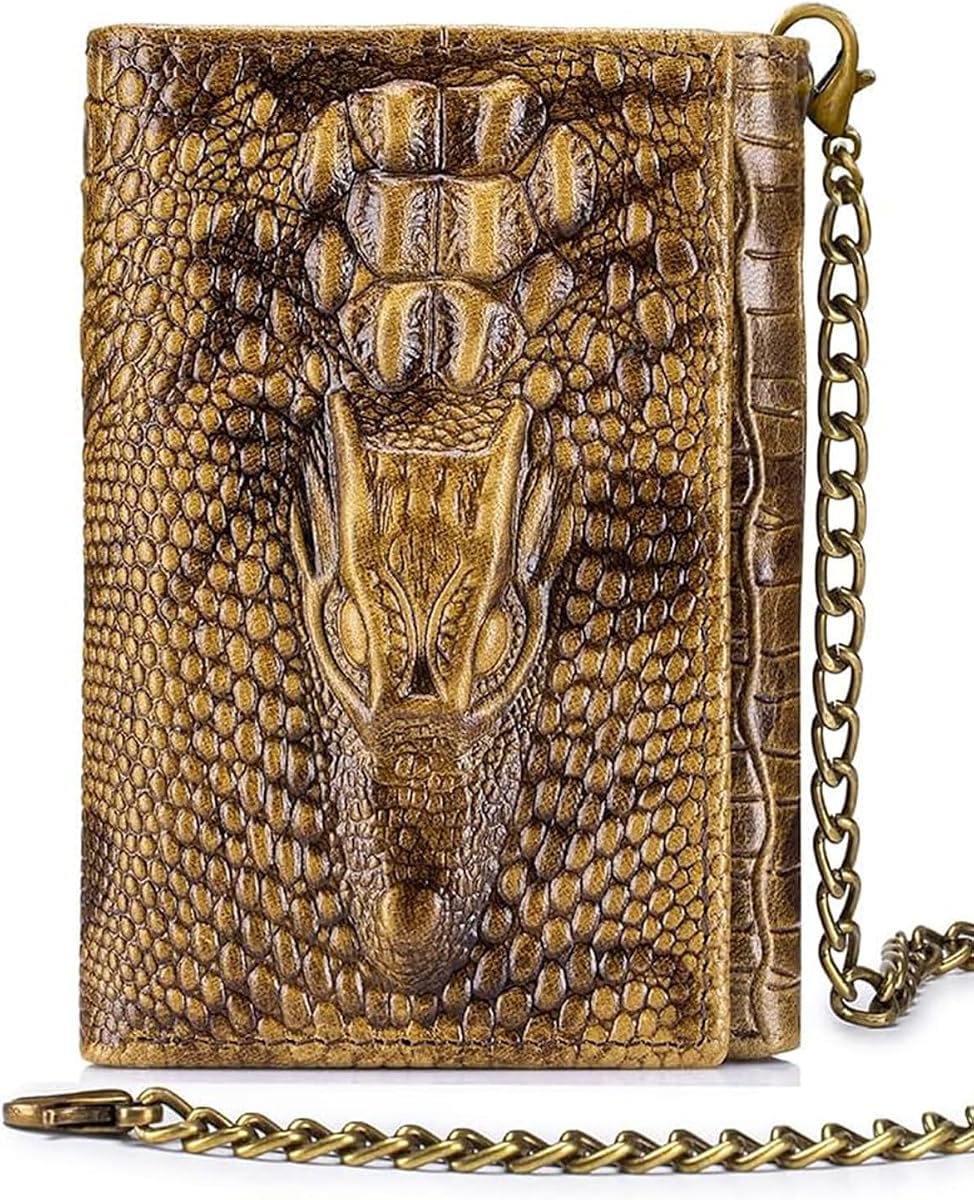 STEELLION Men's Trifold Wallet, Cowhide, 11 Card Slots, ID Window, RFID
