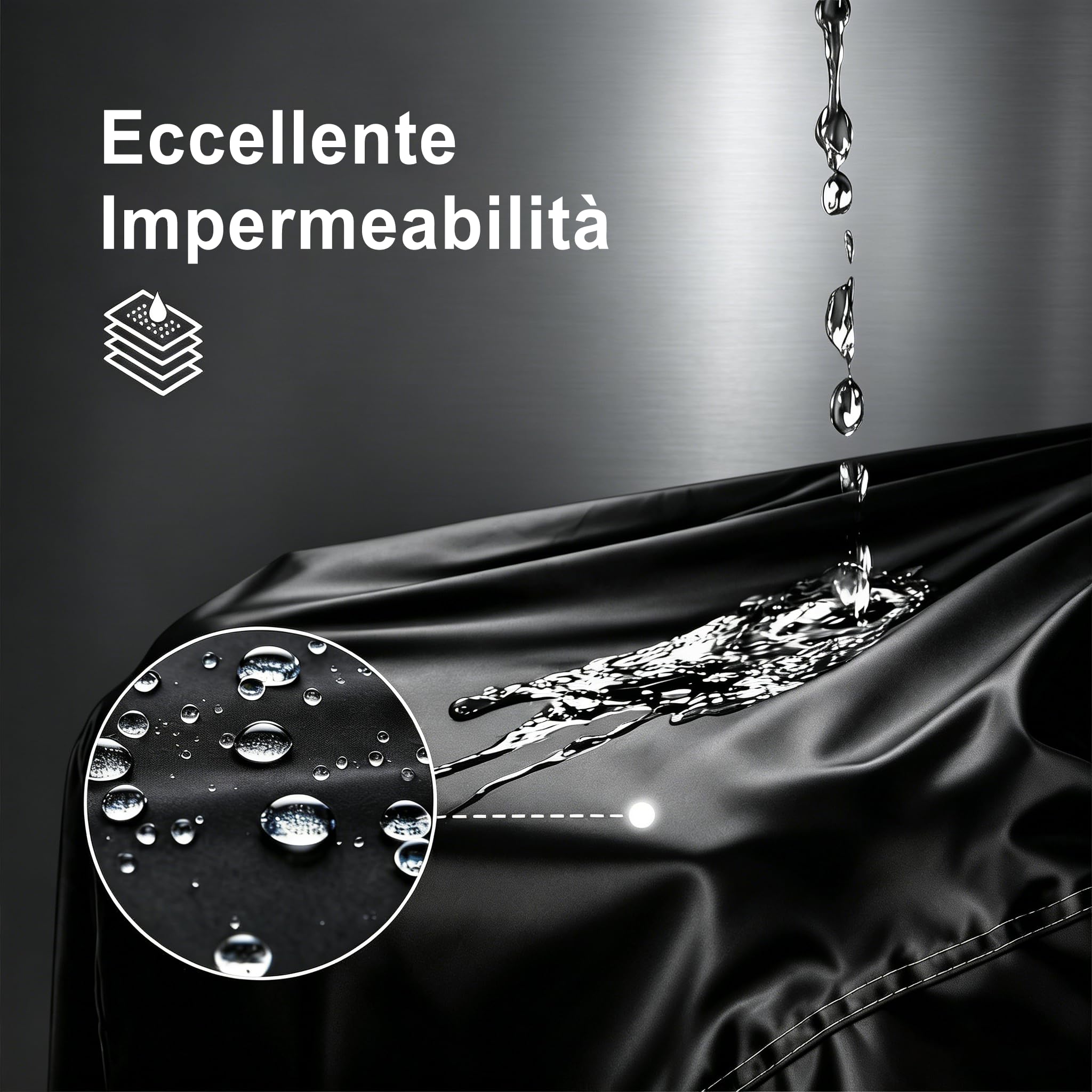 Maizjok® Telo Moto da Esterno Interno Telo Coprimoto Impermeabile Copri Moto 210D Poliestere Copertura Universale per Scooter Motorino Ciclomotori Motocicletta Stradale Motocross (245x105x125cm）