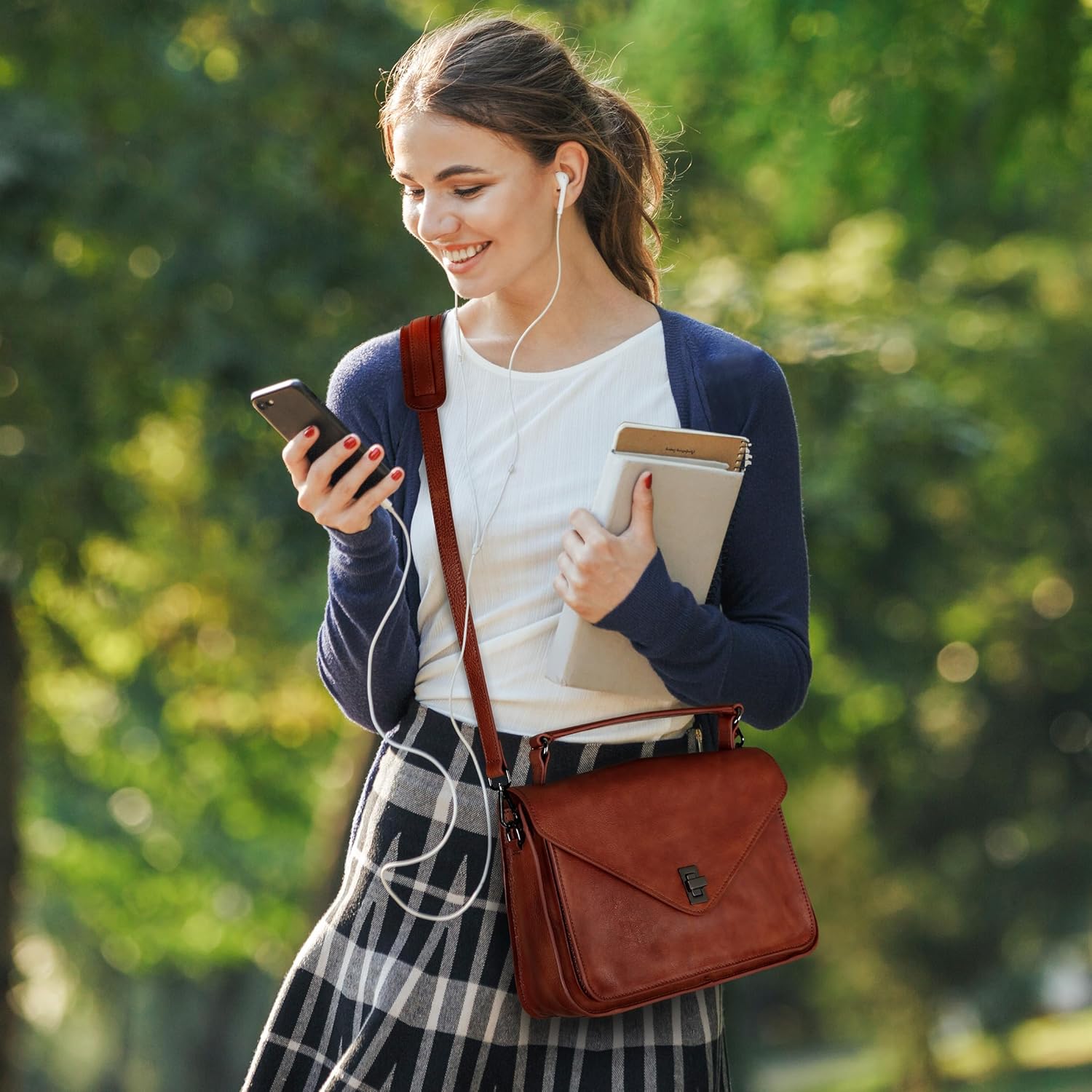 HESHE Genuine Leather Purses and Handbags for Women Shoulder Bag Satchel Purses Designer Crossbody Bags - Image 2