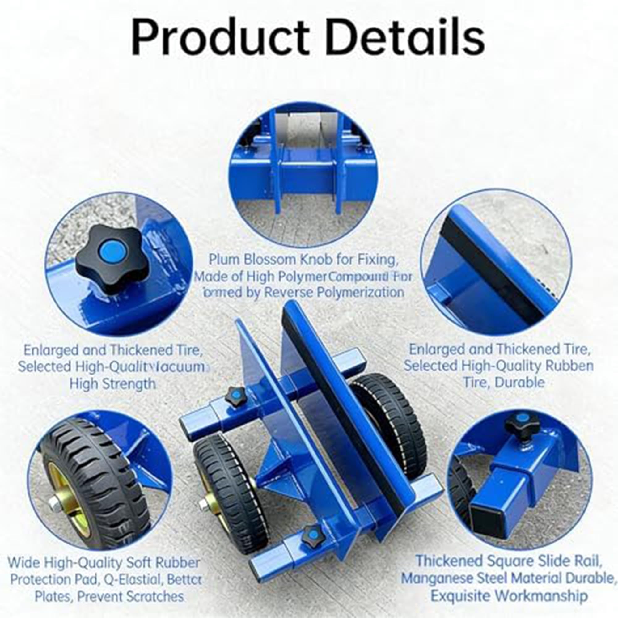 Robuster Rollwagen, verstellbarer Trockenbau-Umzug, Kapazität Panel Mover mit 20,3 cm Rädern für All-Terrain Materialhandhabung und Plattentransport