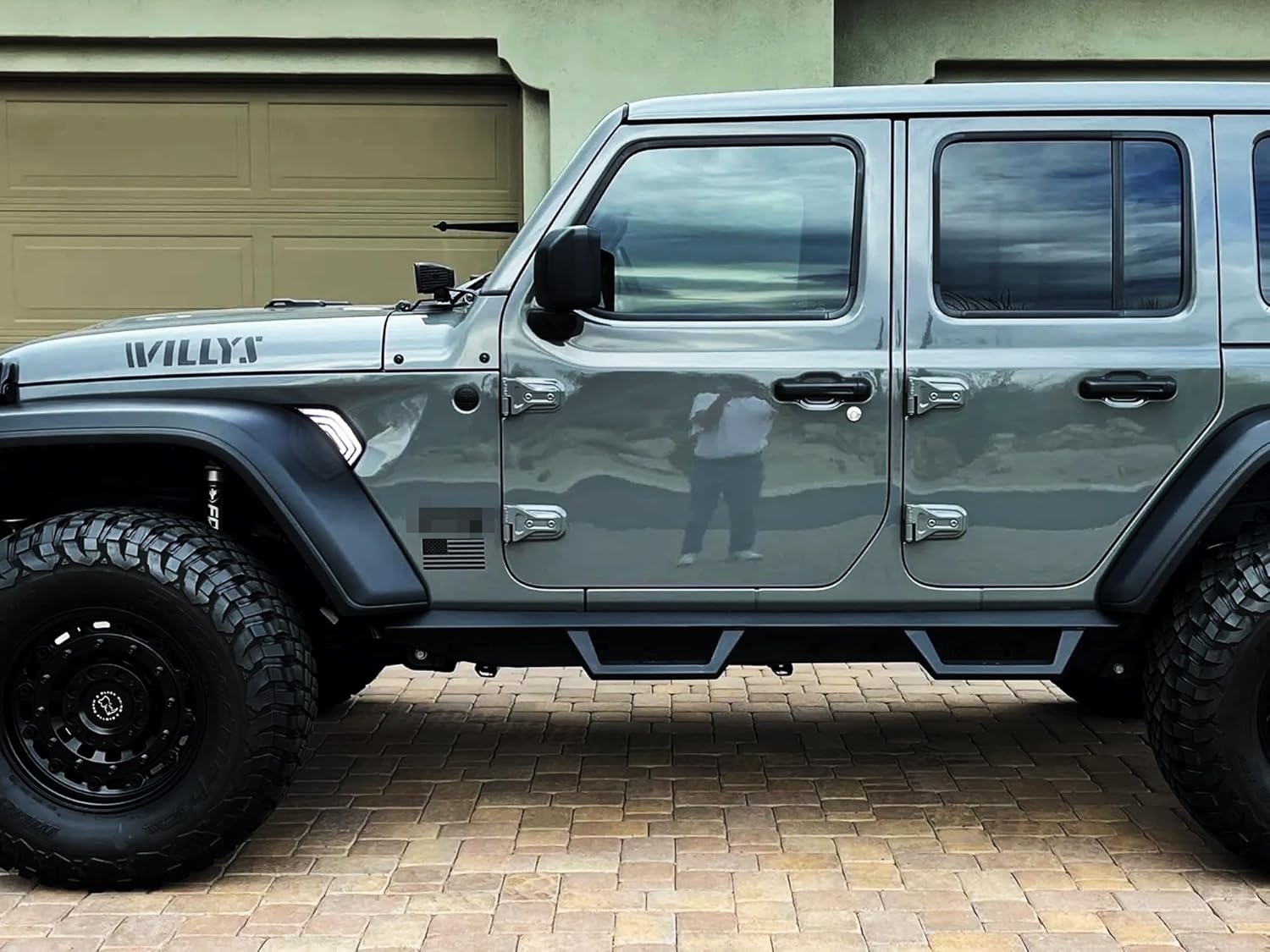 iJDMTOY Black-Out Smoked Lens White/Amber Sequential Blink Switchback LED Fender Flare Vent Trim Replace Side Marker Lighting Kit (Add-On), Compatible with Jeep Wrangler JL, Gladiator JT