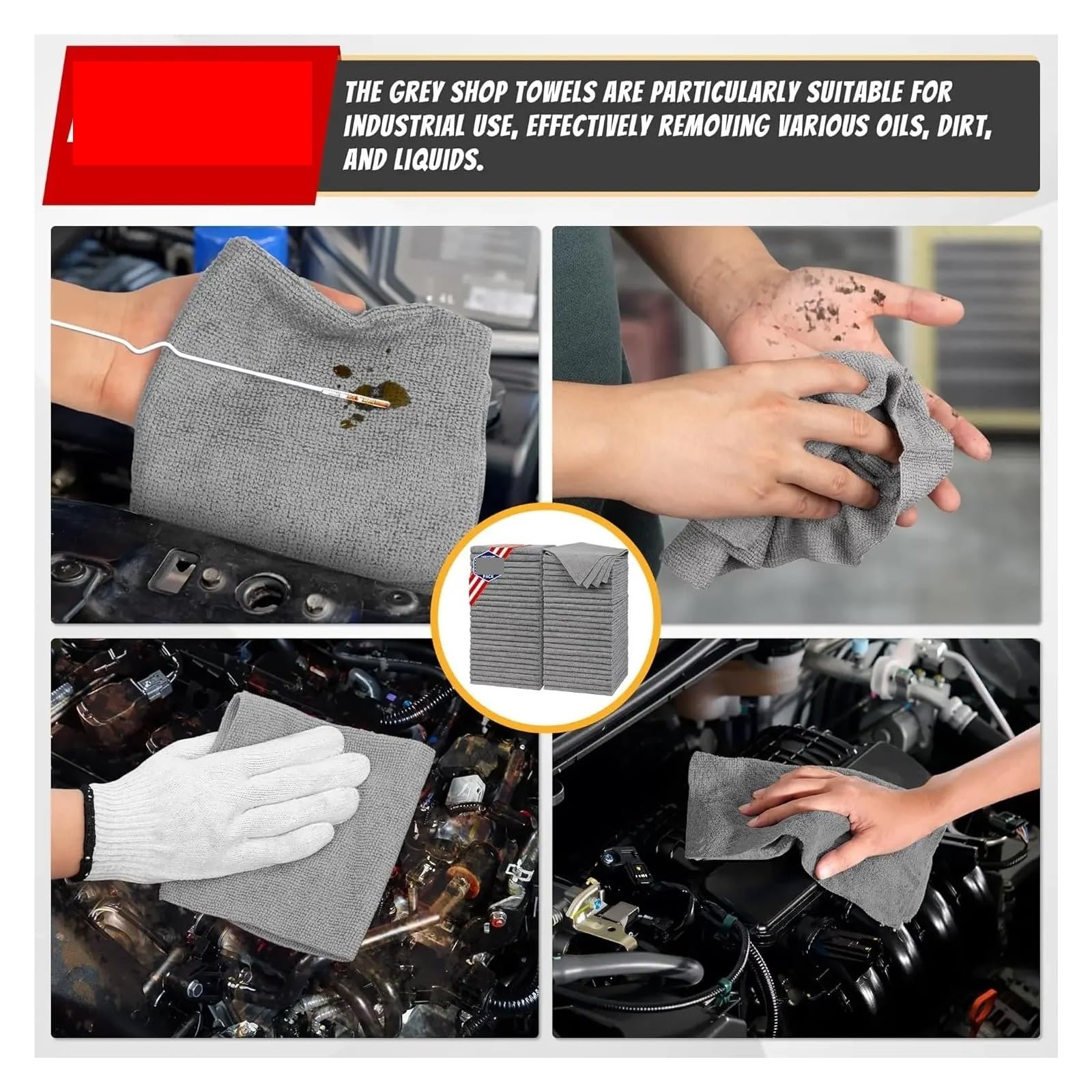 Thick Microfiber Cleaning Cloths - Lint Free Reusable Towels for Car Windows and Home Use 100pcs — view 2