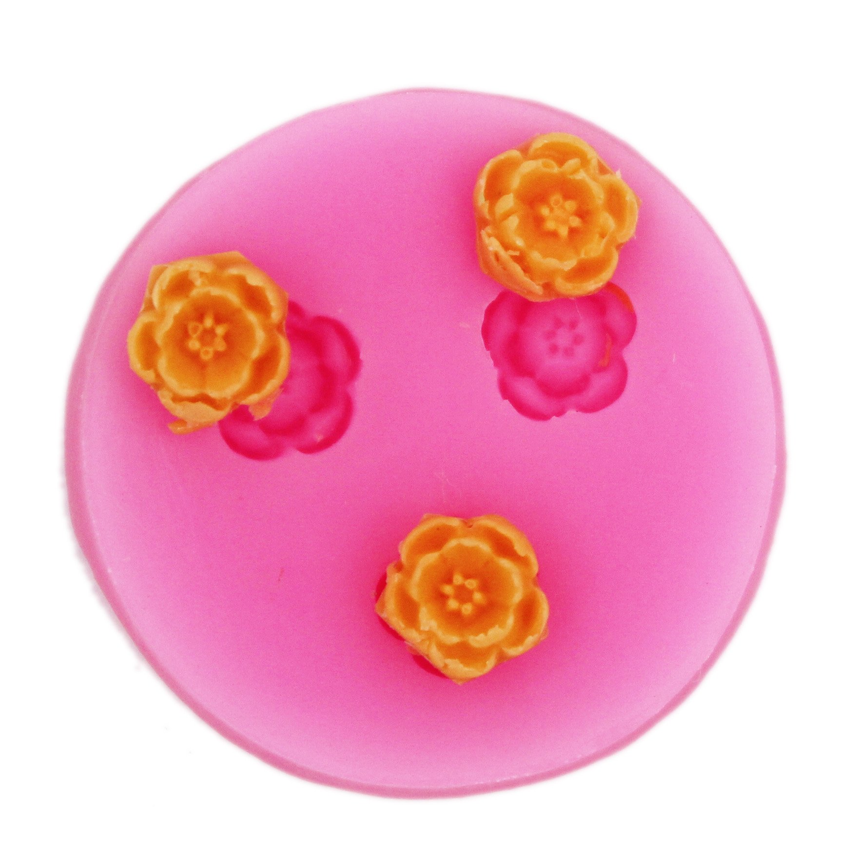Longzang F0137 Mini Flower Fondant Silicone Sugar Craft Molds DIY Gumpaste Flowers Cake Decorating Product, Pink