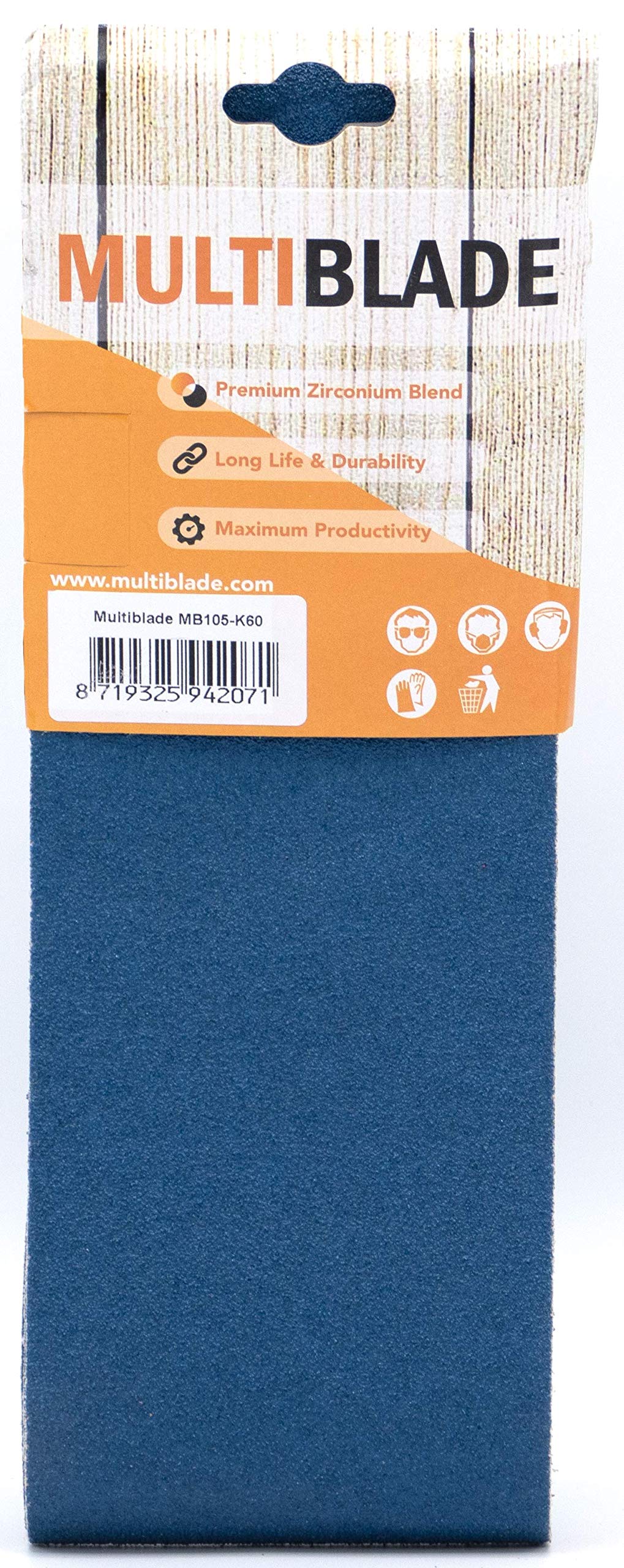 Multiblade Schleifbänder Zirkonia 105x620mm - Korn 40, 3 Stück, Für Holz & Metall