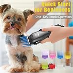 Pantoufles pour chien pour le grooming, kit de groomage pour cheveux épais et manteaux/bruit faible Rasoir sans fil rechargeable pour chien avec pince à la patte & Gros chats