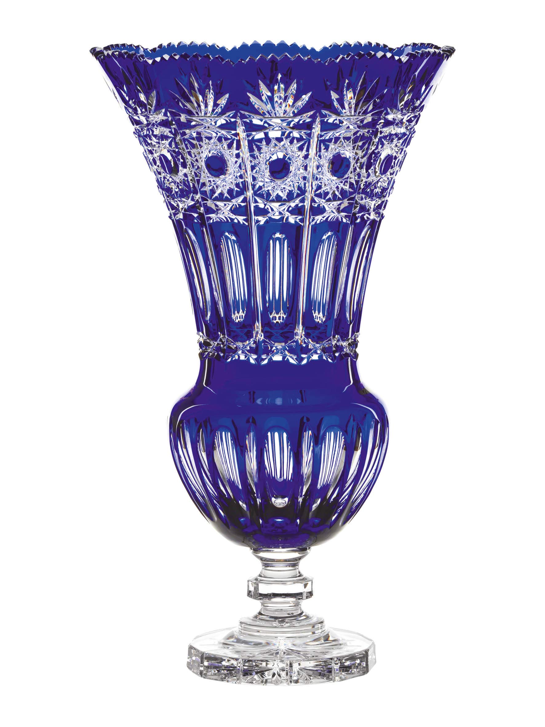 ARNSTADT KRISTALLDresden Vase Crystal Glass 44 cm Cobalt Blue