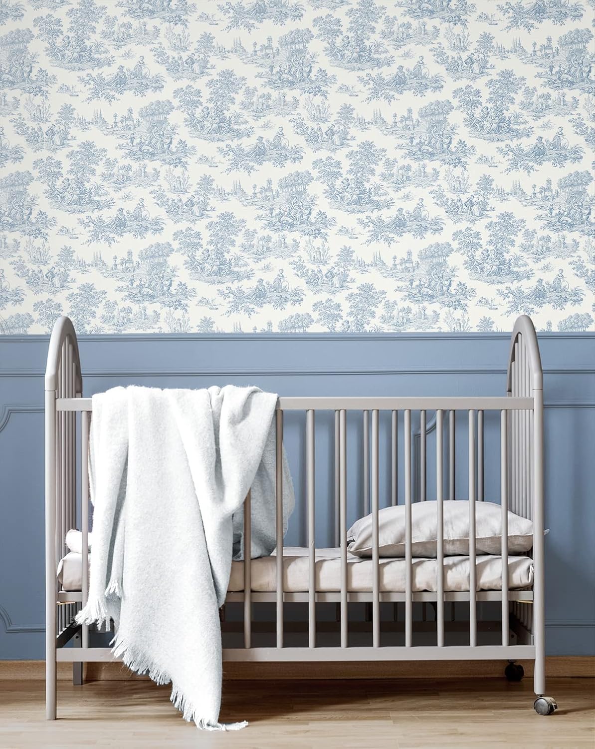 Seabrook Designs Chateau Toile Vintage Blue Wallpaper