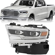 For 2019 2020 2021 2022 Ram 1500 Laramie Longhorn/Limited Headlight Assembly - LED Headlamp, w/LED DRL, Left Driver Side, OEM 68316085AHFor Dual Projector Models