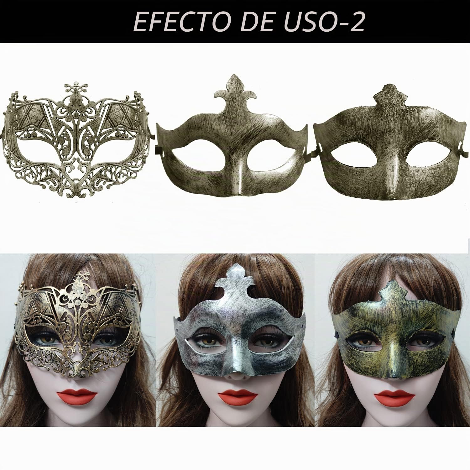 27 Piezas Máscaras Vintage Antiguas Retro de Mascarada para Hombres y Mujeres Unisex para Fiesta de Baile Disfraz Veneciano - Dorado, Plateado, Bronce