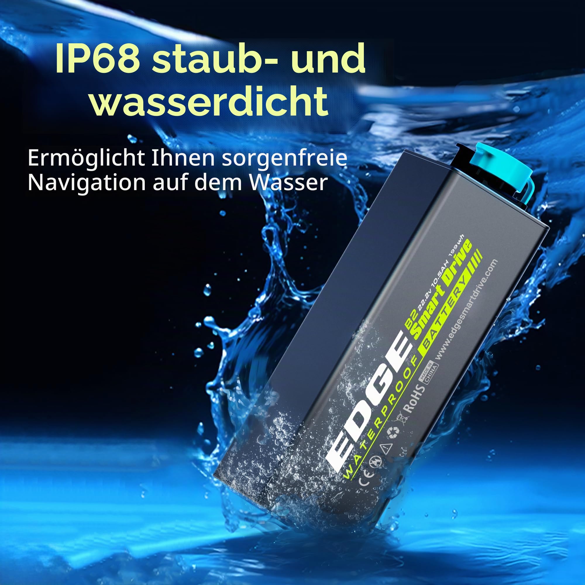 Tedgix K4C Motor für SUP&Kajak, 400W bürstenloser Unterwasserantrieb mit B4 Akku und Fernbedienung mit Tempomat, Elektrofinne für Stand Up Paddle, Boost Fin für Kanu Schlauchboot, K4 Upgraded Version