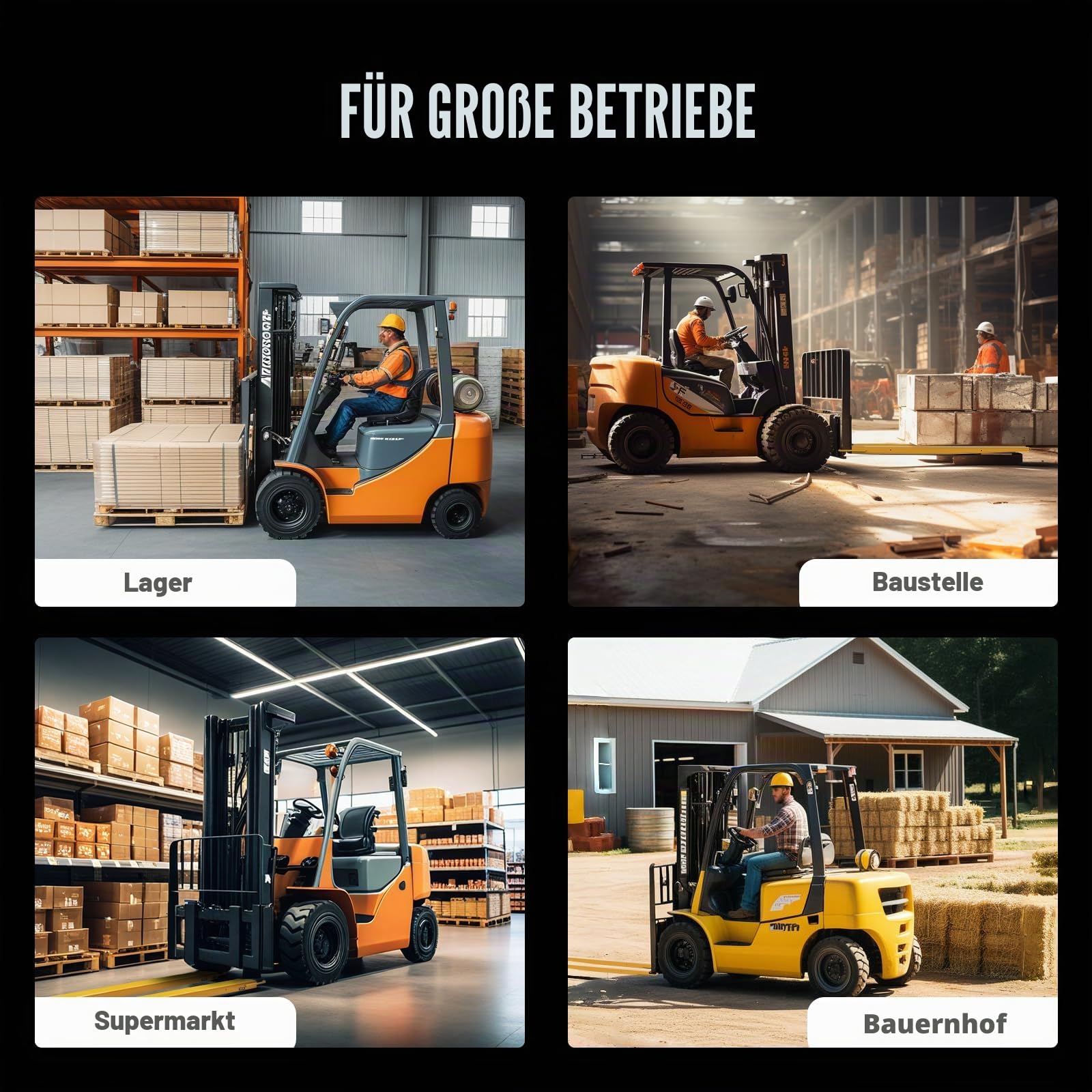 VEVOR 2er-Set Gabelverlängerungen 1820 mm Zinkenverlängerung 1,815 Tonnen Tragfähigkeit Gabelzinken Q235 Kohlenstoffstahl einteiliges Design Palettengabelverlängerung Kompatibel mit 127 mm Gabeln
