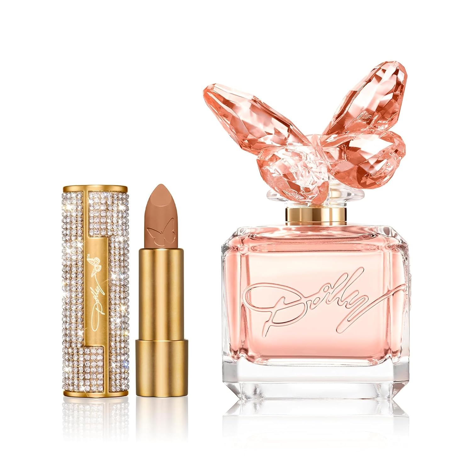 Dolly Beauty Heaven's Kiss Lipstick Bundle - Birthday Suit Lipstick and Scent From Above Eau De Parfum 3.4 Oz - 2 Pack