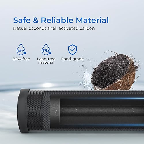 Miniatura 3 de Waterdrop Cartucho de filtro de agua de carbono CTO para toda la casa de 2.5" x 10", reemplazo de filtro de agua de sedimento de carbono de 1 micra