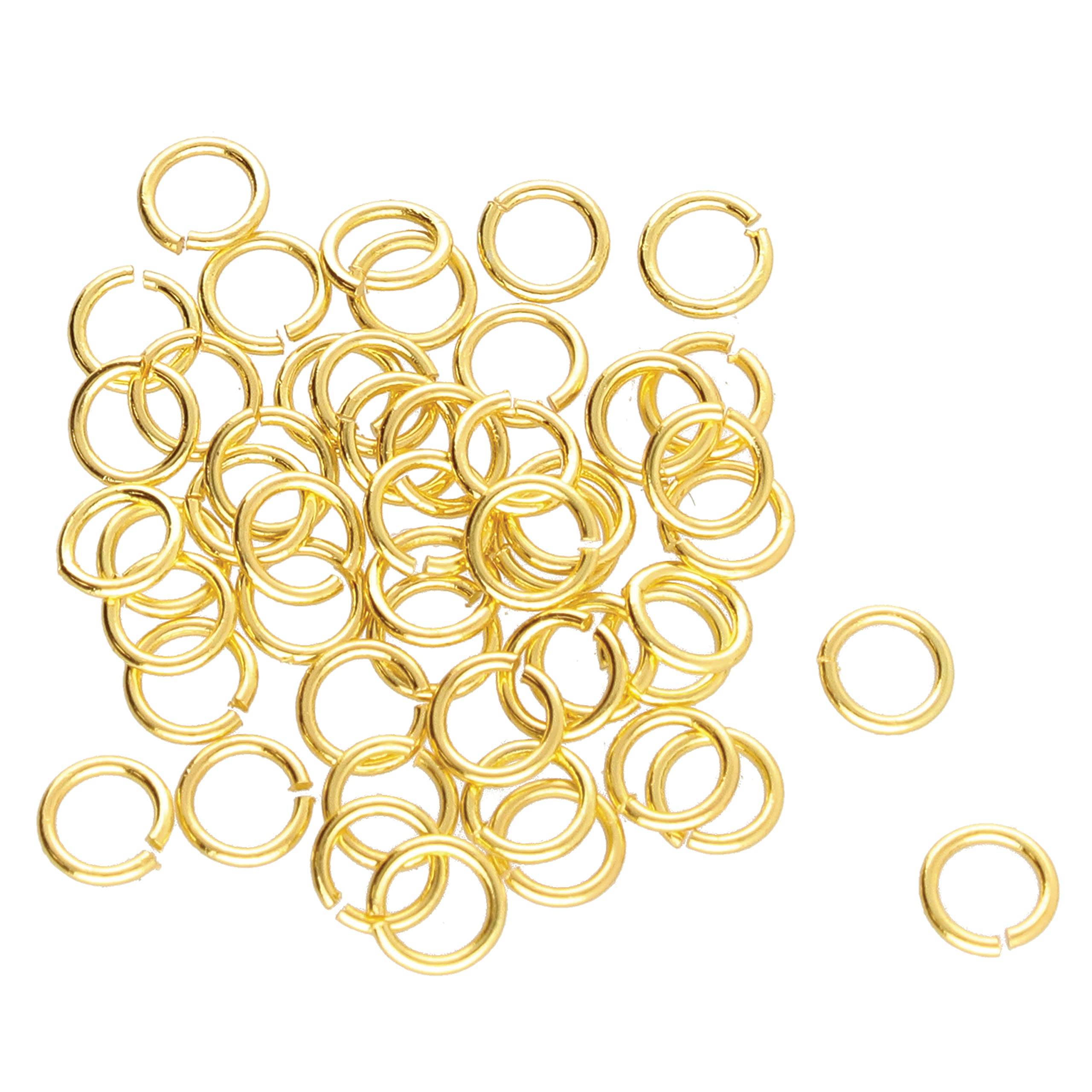 The Beadsmith Offene Biegeringe – 5 mm, vergoldet, 19 Gauge (1,062 mm) Drahtstärke, 144 Stück – Erkenntnisse für die Herstellung von Schlüsselanhängern, Charms, Kettenhemden und Körperschmuck