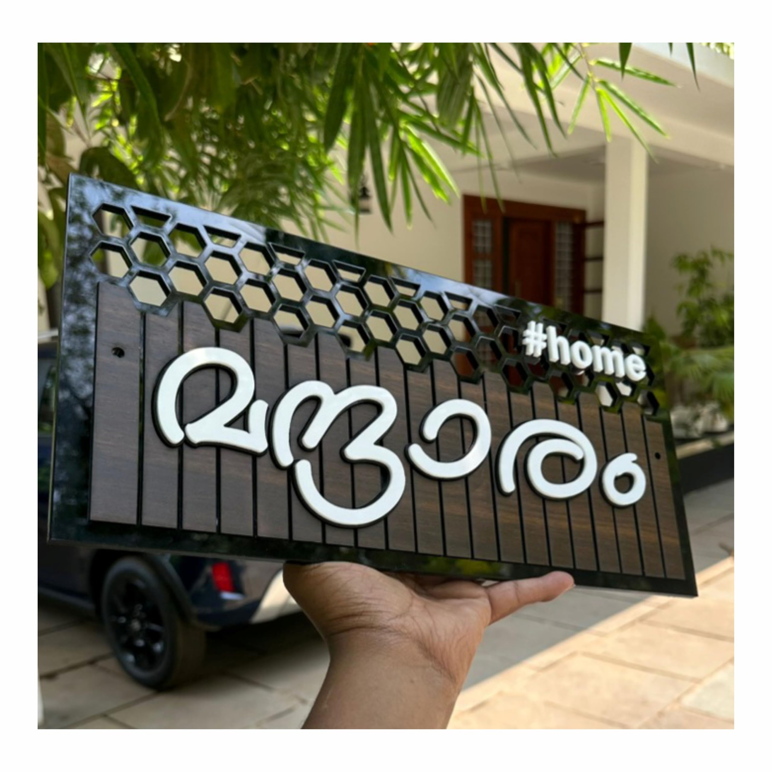 Acrylic Customized Name Plate For Home Entrance | Ideal For House, Villa, Bungalow, Flat, Office | Elegant Design | 3D Letters | Longer Life | Weather Proof (Size -15.75 x 7.5 Inches)-image-40