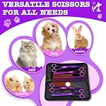 Dream Reach Dog Grooming Scissors - 7" Professional 6 in 1 Pet Scissors Sharp and Durable Shears Set Thinning, Chunker, Straight, Curved Shears and Comb for Dog Cat Pets, Purple