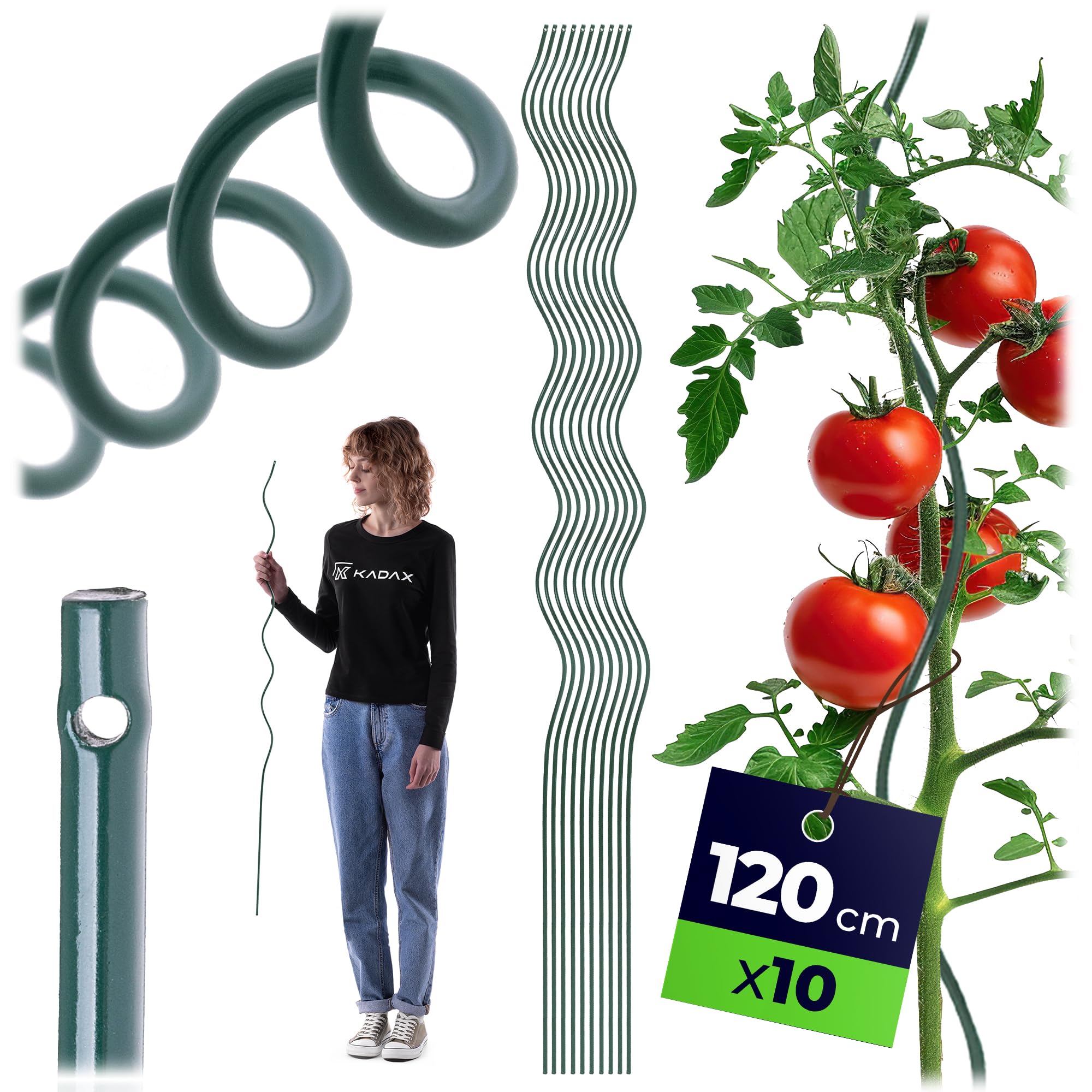 kadax lot de 10 tuteurs en spirale