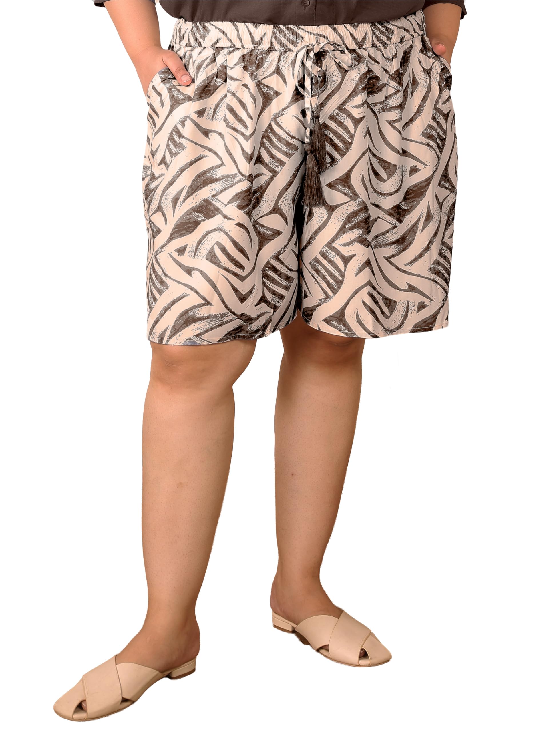 Women's Plus Size Printed Rayon Lounge Shorts (XL to 7XL)-image-27