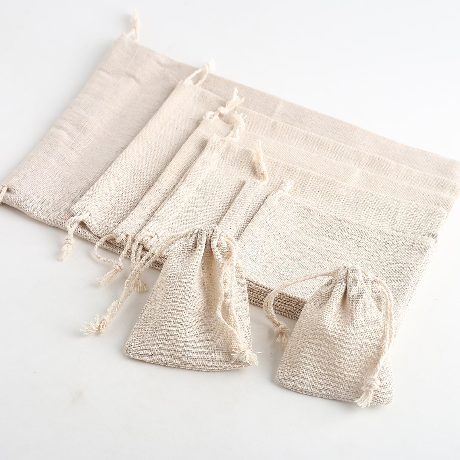 CLTPY 25 Jute en Katoenen Zakjes, 13 x 18 cm, Met Trekkoord - Voor Doe-Het-Zelf, Bruiloft, Kerstmis, Cadeaus en Sieraden CLTPY 25 Jute en Katoenen Zakjes, 13 x 18 cm, Met Trekkoord - Voor Doe-Het-Zelf, Bruiloft, Kerstmis, Cadeaus en Sieraden