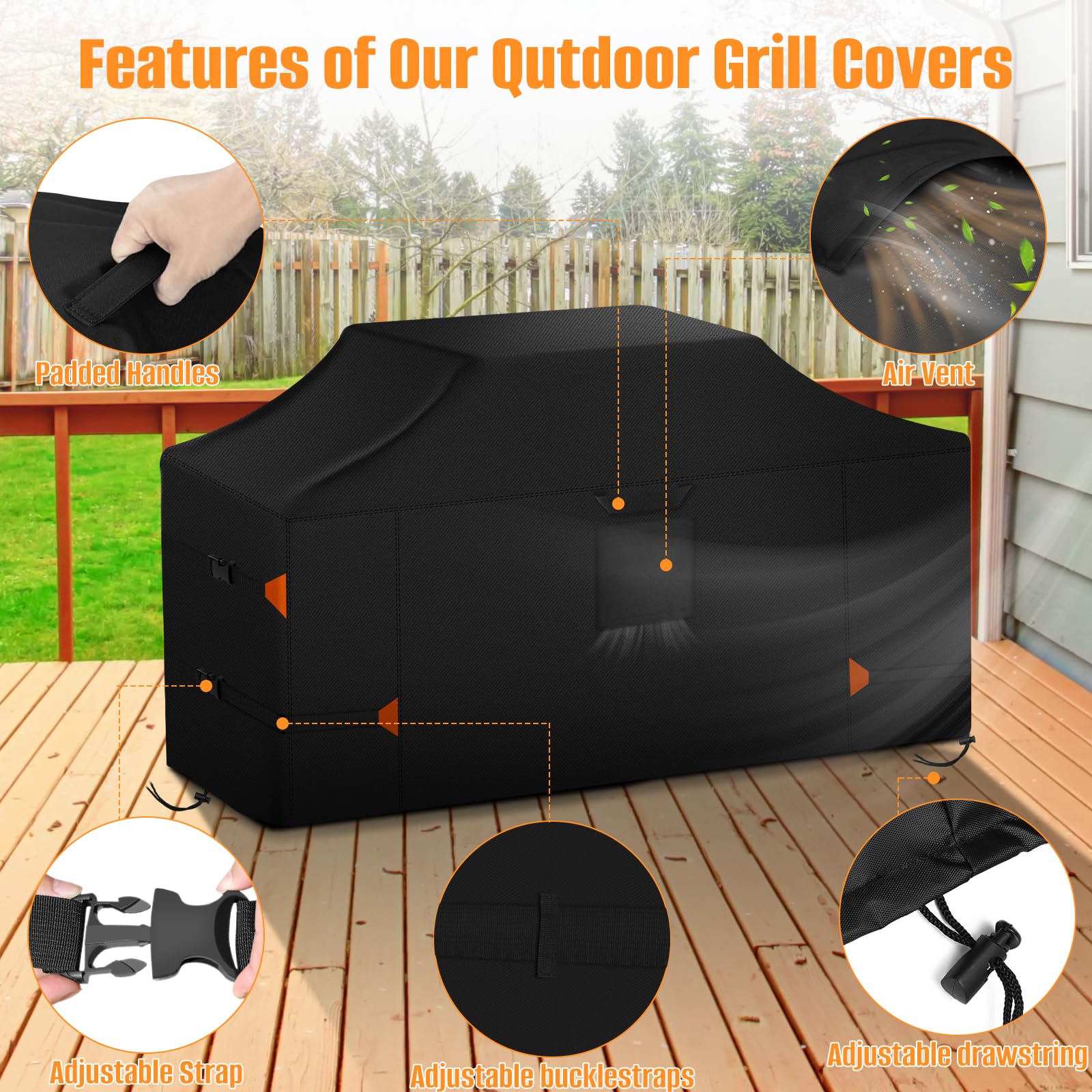 LYHNMW 86 Zoll Island Grill Abdeckung, Heavy Duty 600D Wasserdicht & Staubdicht | Outdoor Grill BBQ Covers Anti-UV Rip-Proof Island BBQ Grill Head Cover