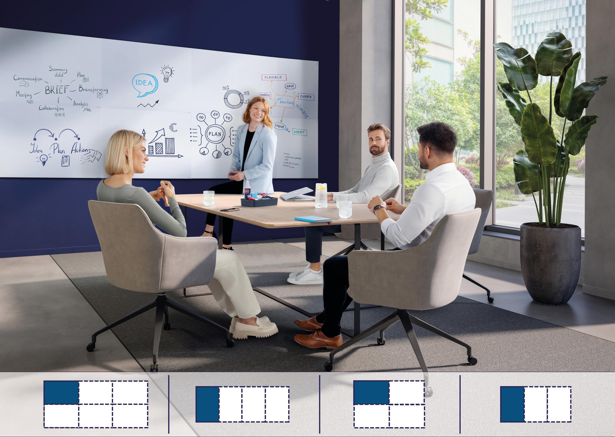FRANKEN Infinity Whiteboard, magnetyczna tablica do pisania bez ramy, 90 x 60 cm, możliwość bezpośredniego łączenia wielu tablic w formacie pionowym/poziomym, do biura i biura domowego, stalowa