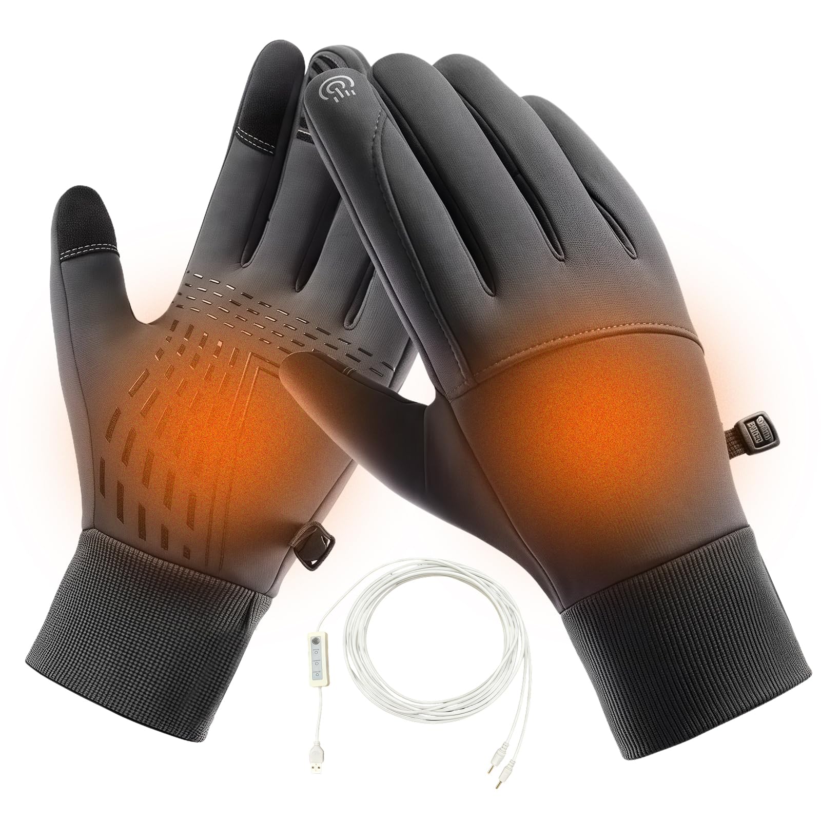 HOkina USB Heated Gloves for Men Women, Waterproof Touchscreen Winter Sports Gloves for Skiing, Snowboarding, Cycling : Sports & Outdoors