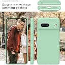 YATWIN Silicone Back Case for Google Pixel 7A, Soft-Touch Phone Back Cover for Google Pixel 7A - Link Cyan gallery image