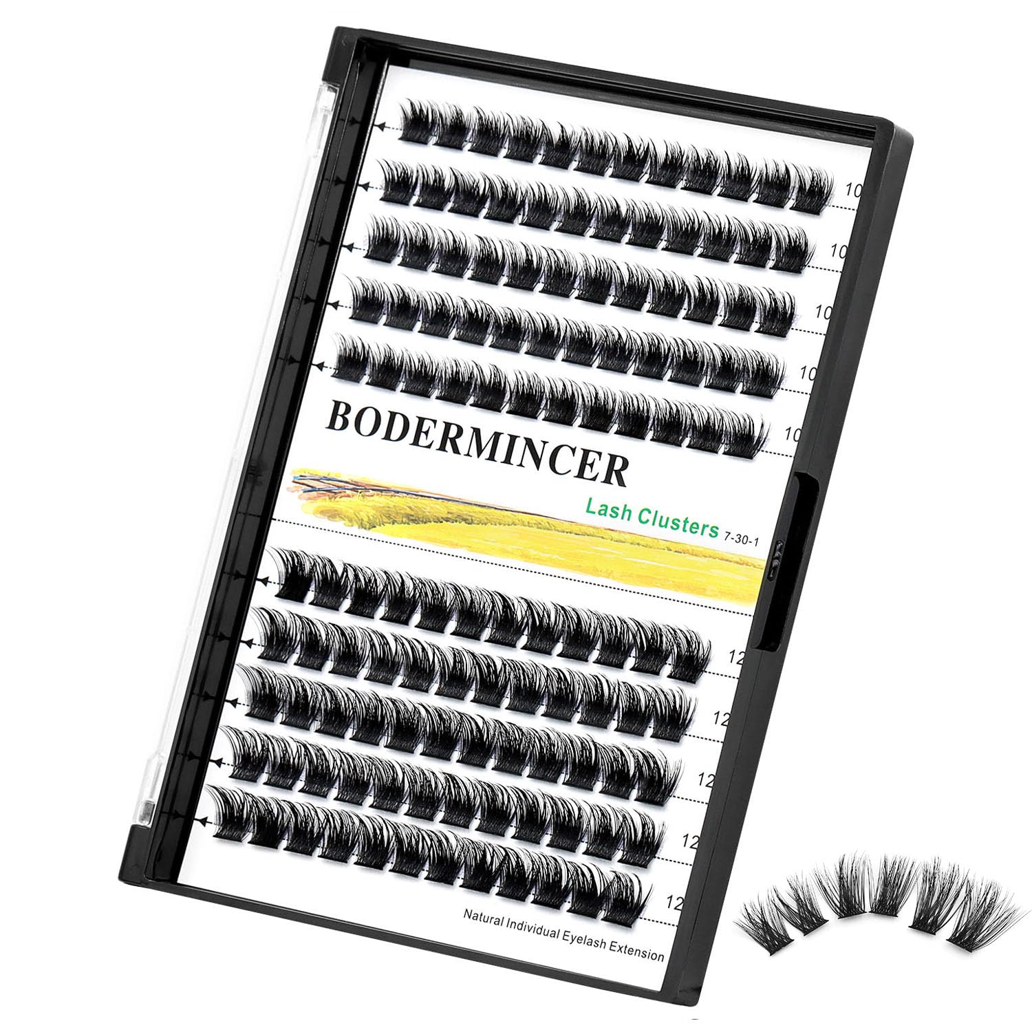 Bodermincer120 Clusters 10mm+12mm/12mm+14mm/14mm+16mm Mixed Wide Cluster False Eyelash Individual Cluster EyeLashes Grafting Fake False Eyelashes Eyelash Extension (10mm+12mm Mixed)