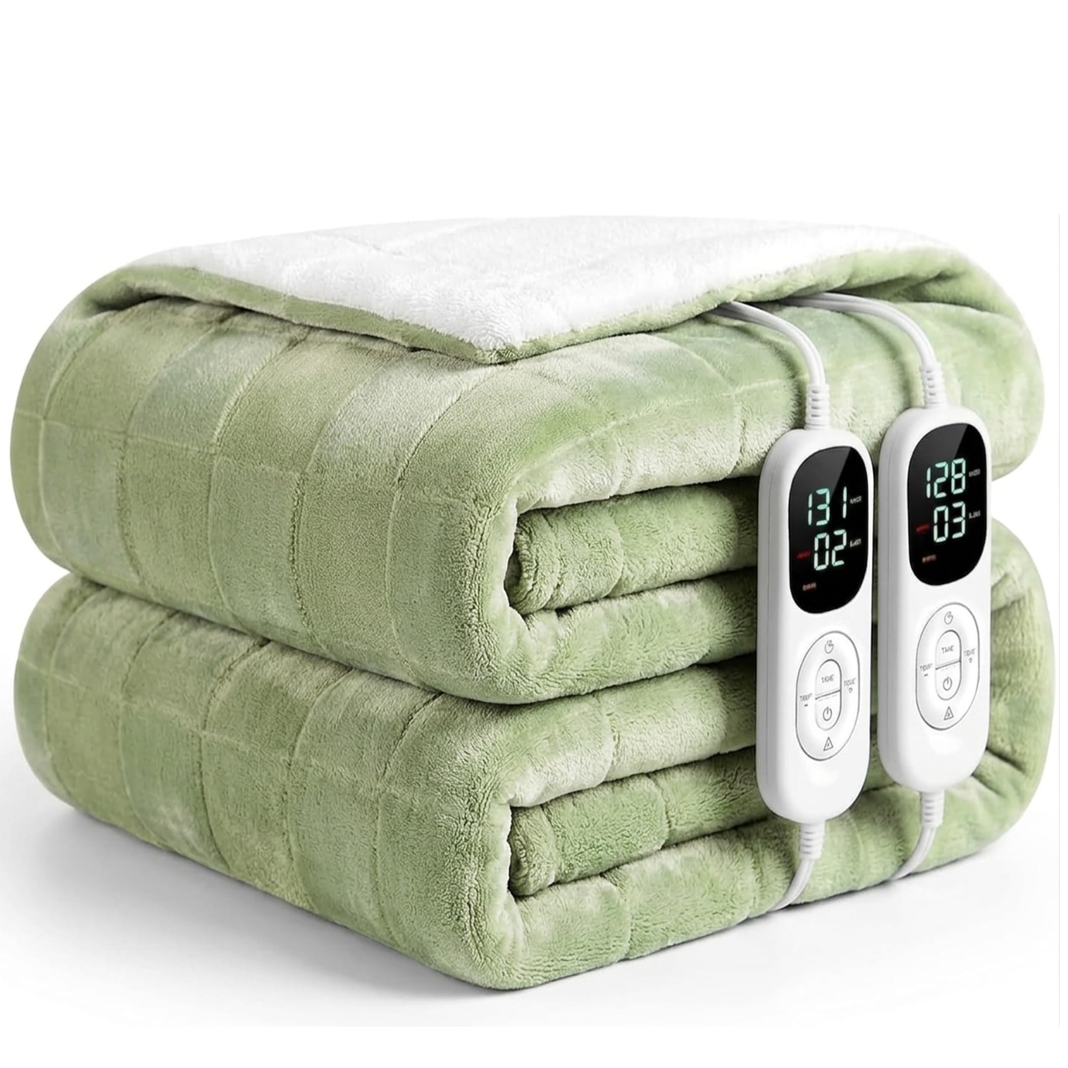 Heated King(90"x100") Blanket,Ultrasoft Electric Blanket Checkered Pattern