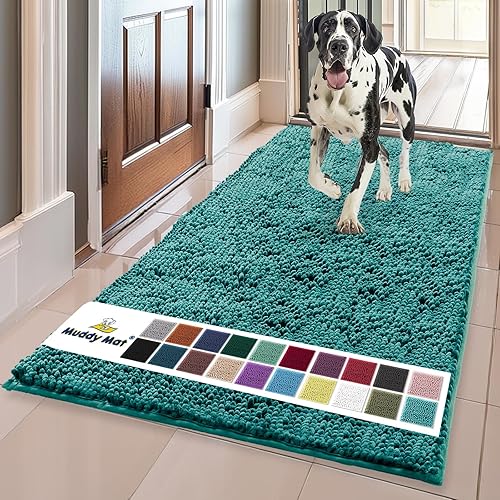 Vista 243 de Muddy Mat® - Tapete de microfibra superabsorbente para mascotas, antideslizante y lavable, de felpilla, secado rápido, para entrada