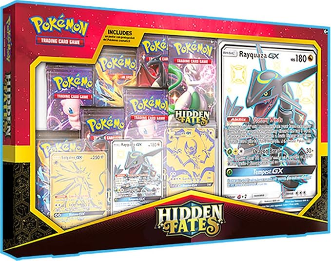 Amazon Com Pokemon Tcg Hidden Fates Premium Powers Collection 7 Hidden Fates Booster Packs Toys Games