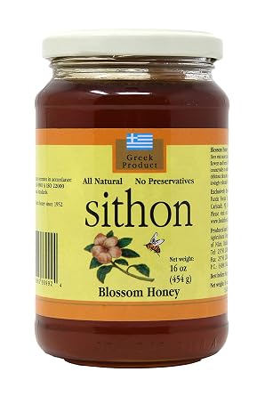 Sithon Greek Honey - Natural Blossom Honey - 16 Ounce