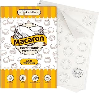 Katbite 100 Macaron Parchment Sheets Template Baking, Cookie Parchment, ...