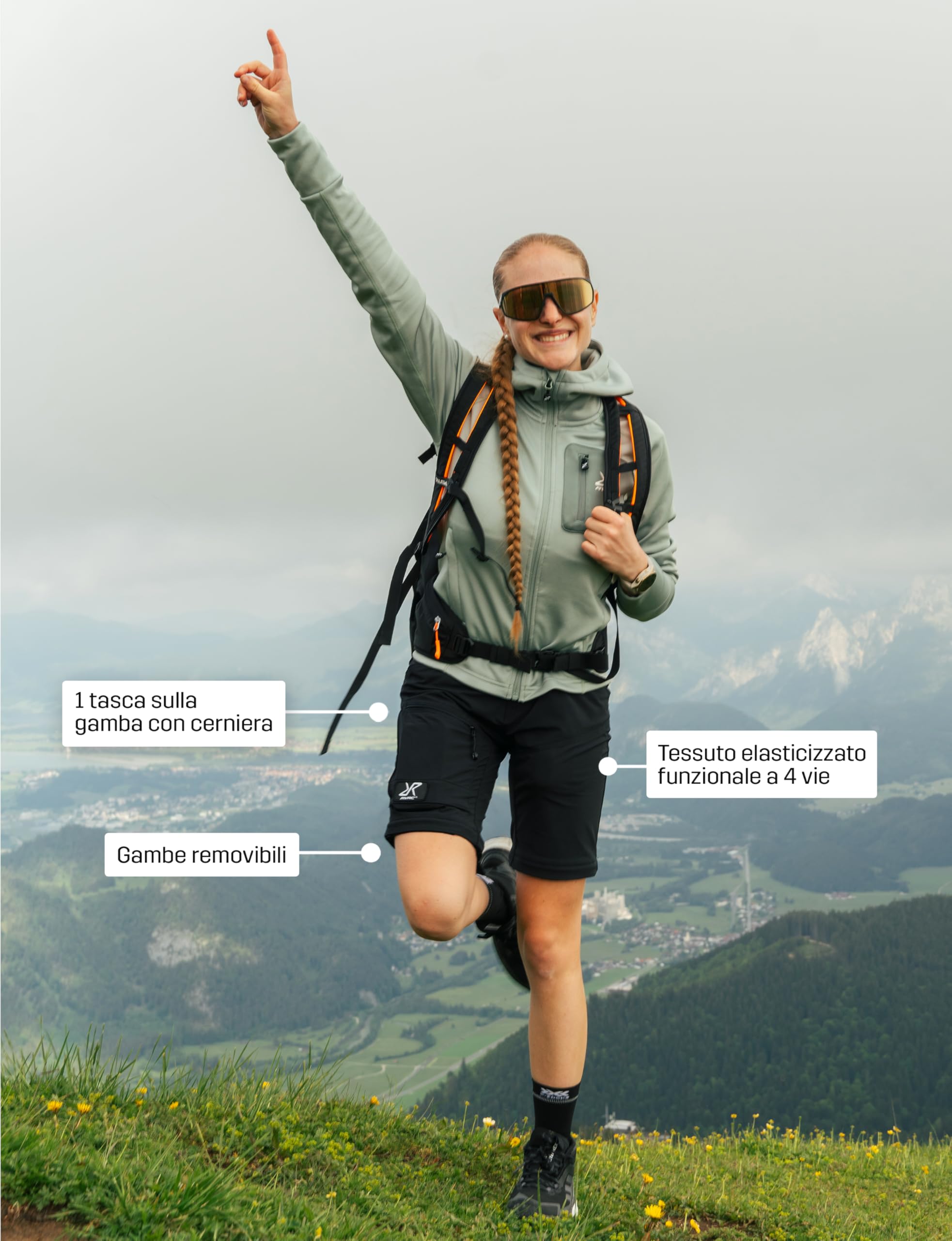 RevolutionRace RVRC GP PRO Stretch Zip-off Pants da Donna, Pantaloni da Trekking Convertibili per attività all'aperto