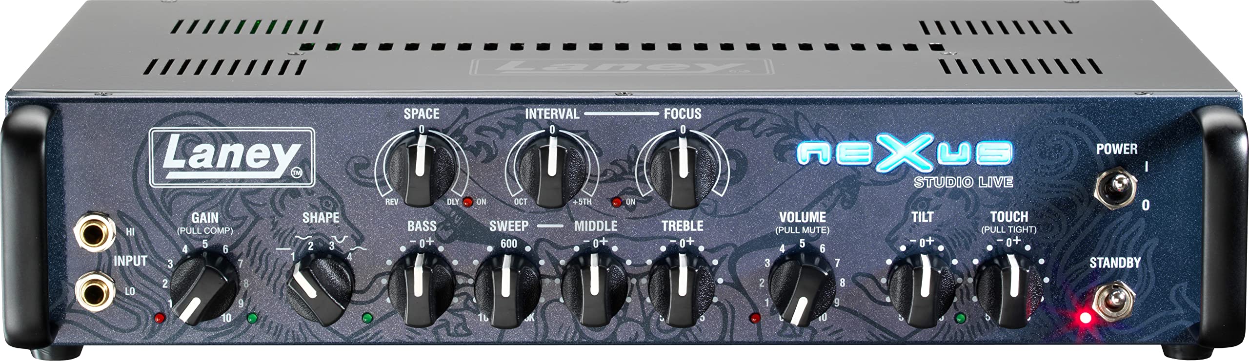 Laney Nexus-SL 1000W Bass Head with Reverb Octave USB & Footswitch, Black