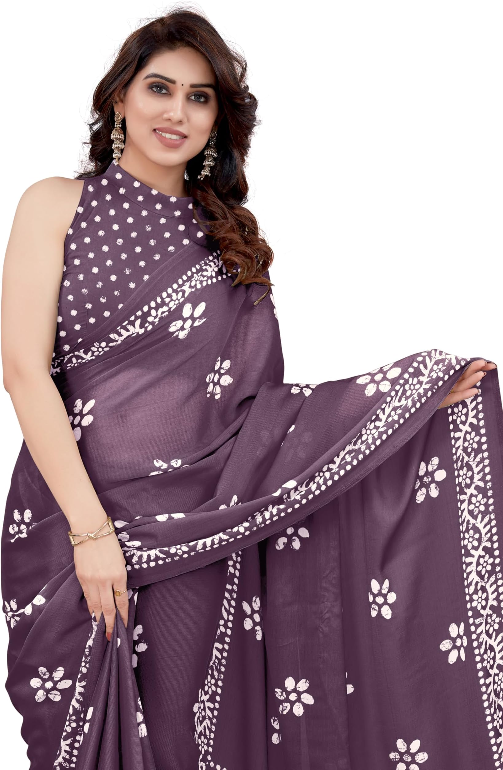 Women's Chiffon Batik Print Saree