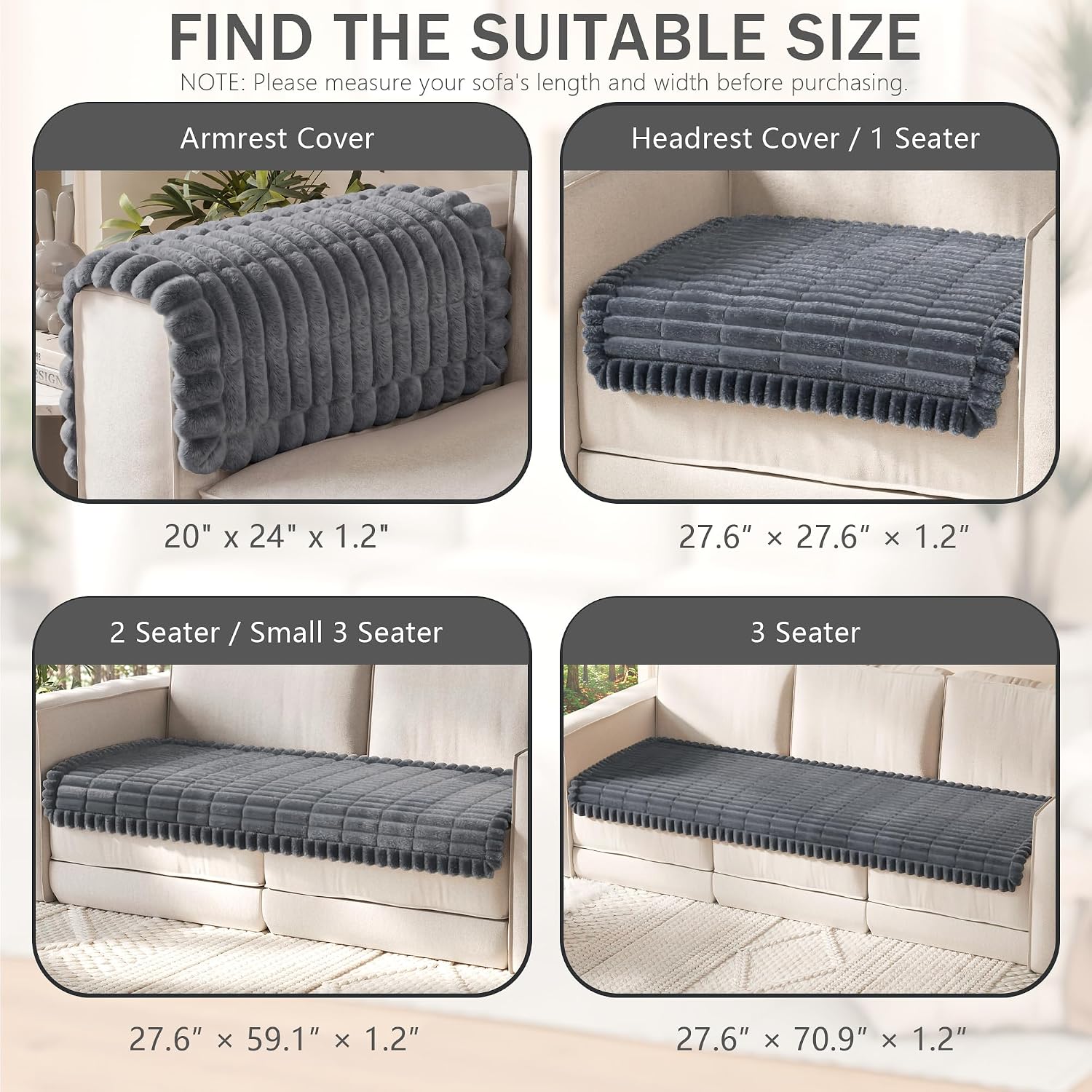 Couch Cover for Dogs, 20”x24” Non Slip Washable Sofa Cover for Pets