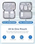 BAGSMART Electronics Organizer Travel Case, Travel Cable Organizer Bag, Charger Organizer, Travel Essentials, Cord Organizer, Tech Organizer as Travel Accessories for Charger, Phone, Earphone, Black