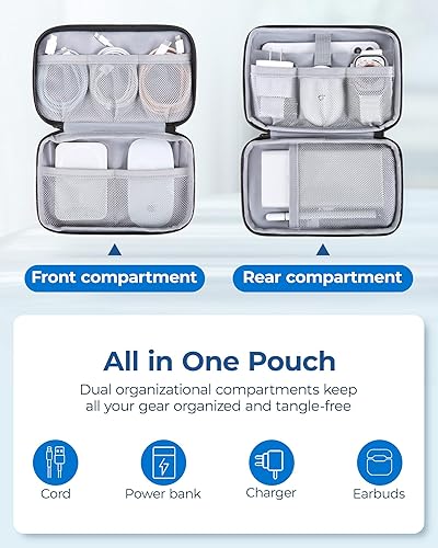Miniatura 3 de BAGSMART Organizador de artículos electrónicos, estuche de viaje, cable de cargador de cable, bolsa organizadora de tecnología para accesorios de