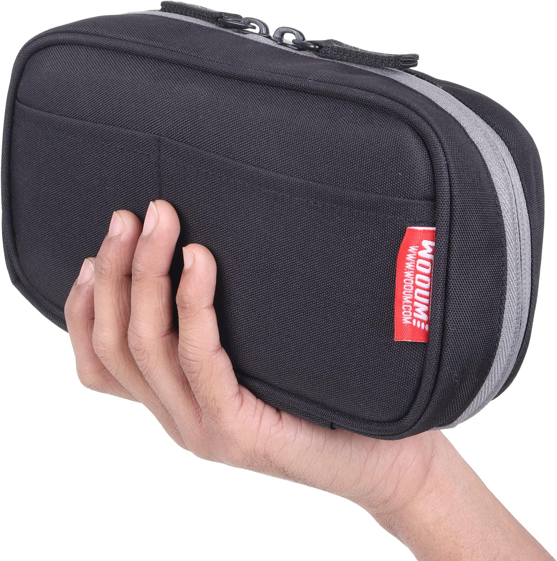 Large Capacity Zipper Polyester Pencil Pouch Case for School Office College, Big Capacity 4 Compartments Pencil Bag Holder Adults Teen Boys Girls, Travel Cosmetics Storage, Jet Black