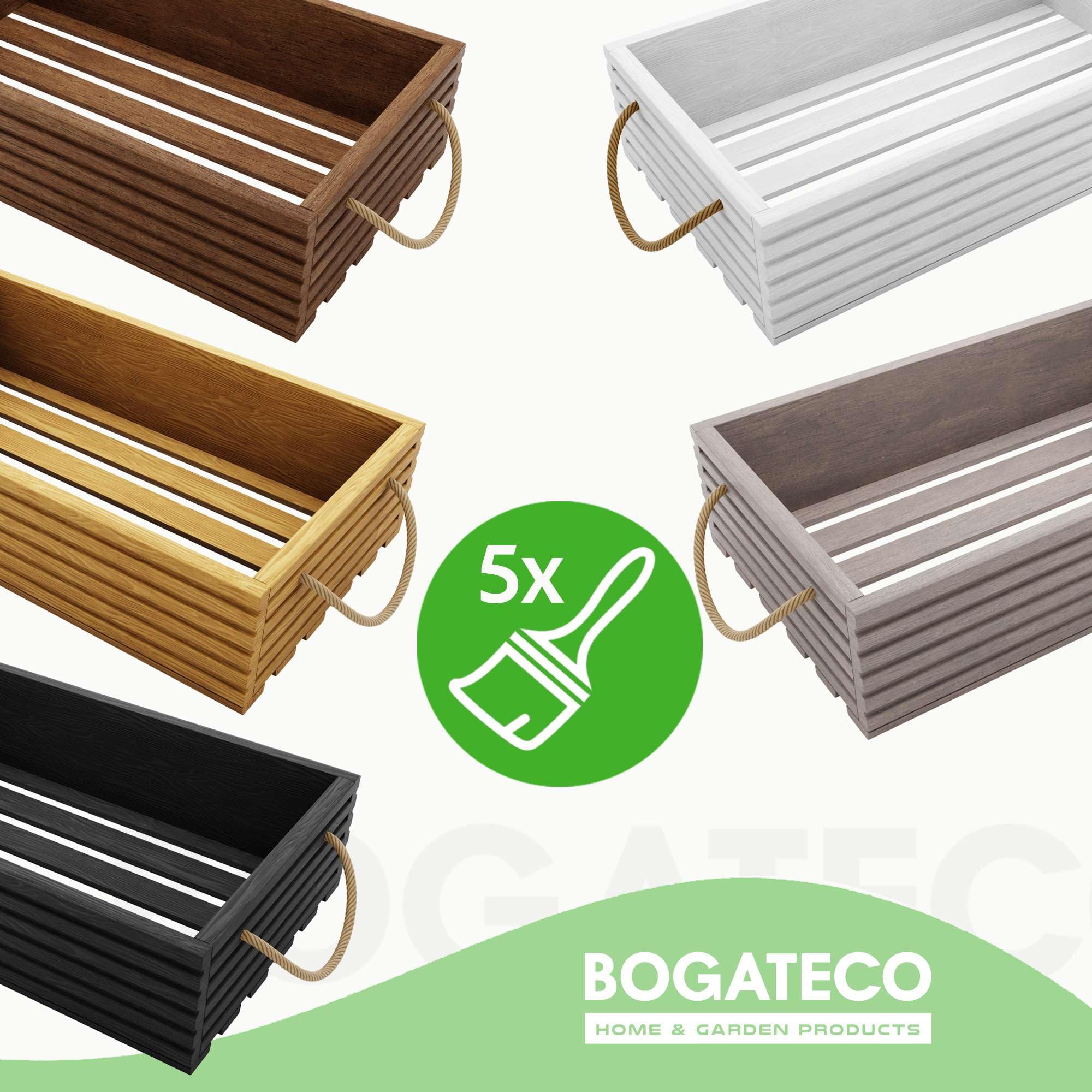 BOGATECO Houten kist naturel, 40 cm x 35 cm x 14,5 cm, houten kist, decoratieve houten kist, fruitkist, groentekist, houten kist om op te bergen, kist, lichtbruin
